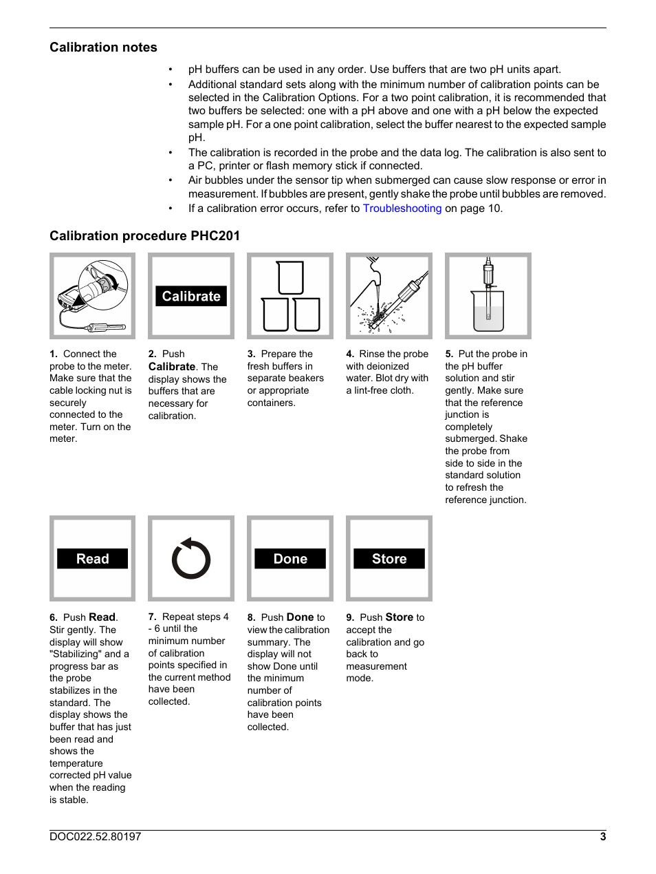 Calibration notes, Calibration procedure phc201 | Hach-Lange PHC20103 User Manual User Manual | Page 3 / 14