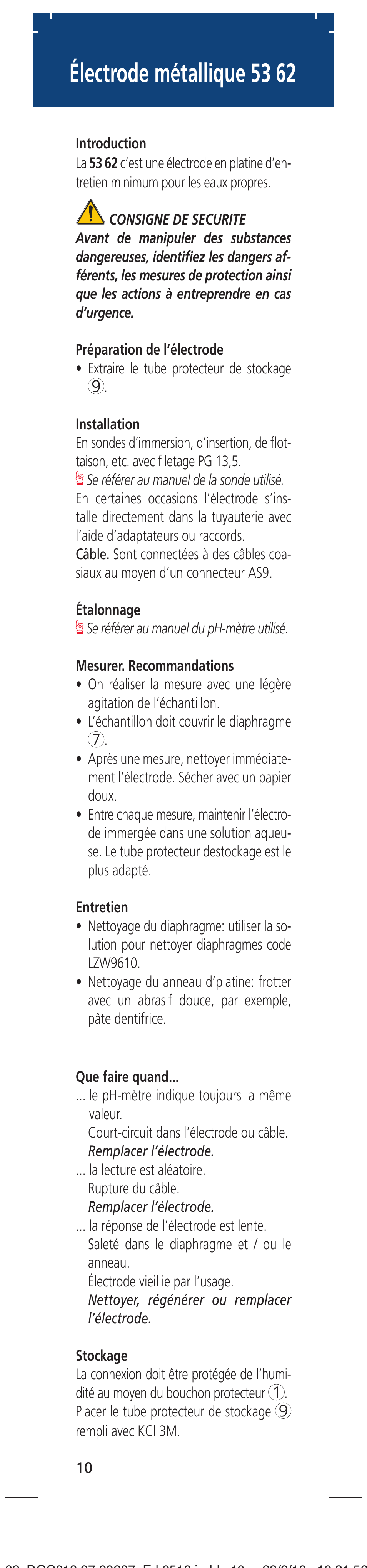 Électrode métallique 53 62 | Hach-Lange 5362 User Manual | Page 10 / 16