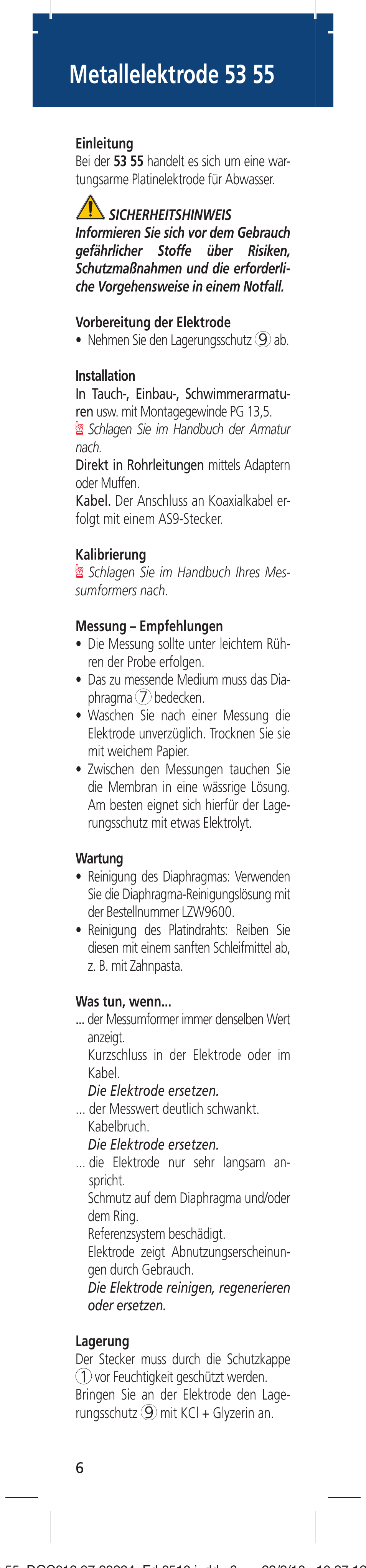 Metallelektrode 53 55 | Hach-Lange 5355 User Manual | Page 6 / 16