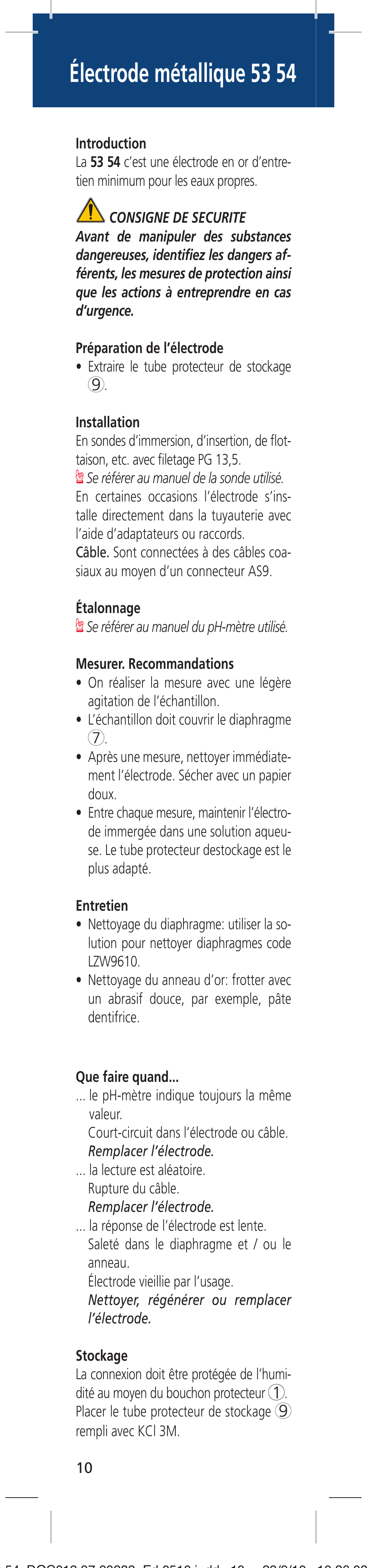Électrode métallique 53 54 | Hach-Lange 5354 User Manual | Page 10 / 16