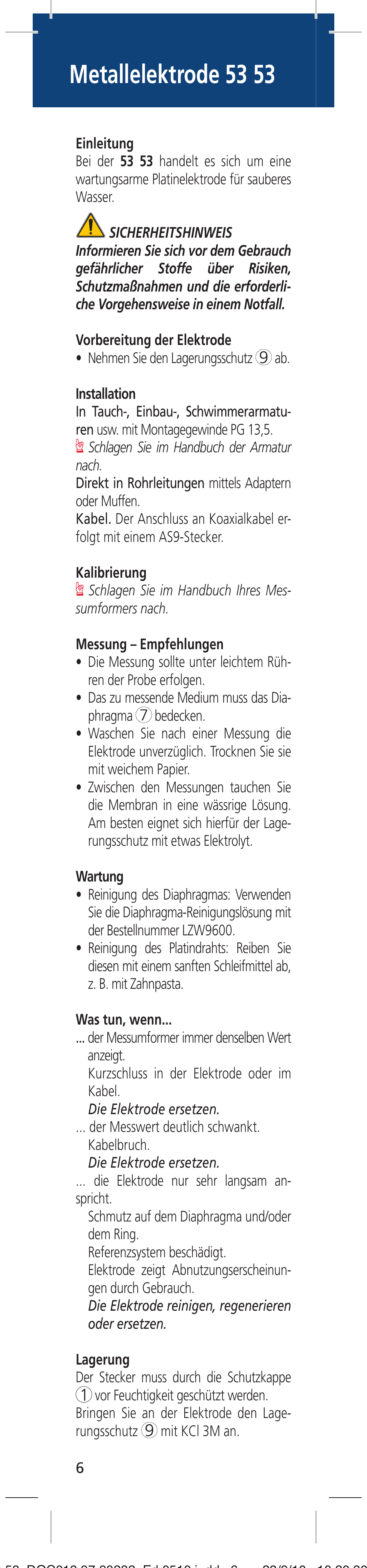 Metallelektrode 53 53 | Hach-Lange 5353 User Manual | Page 6 / 16