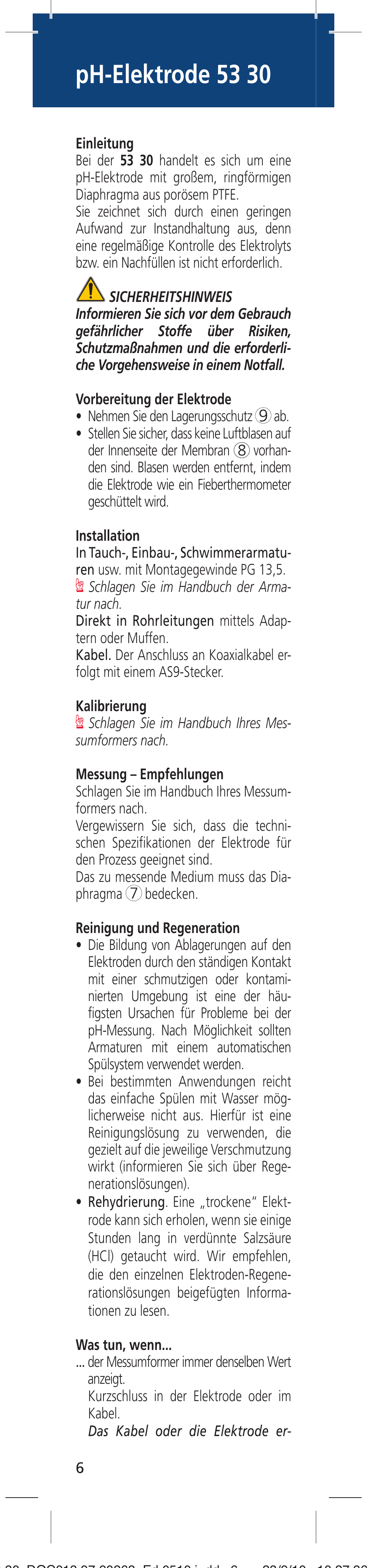 Ph-elektrode 53 30 | Hach-Lange 5330 User Manual | Page 6 / 16