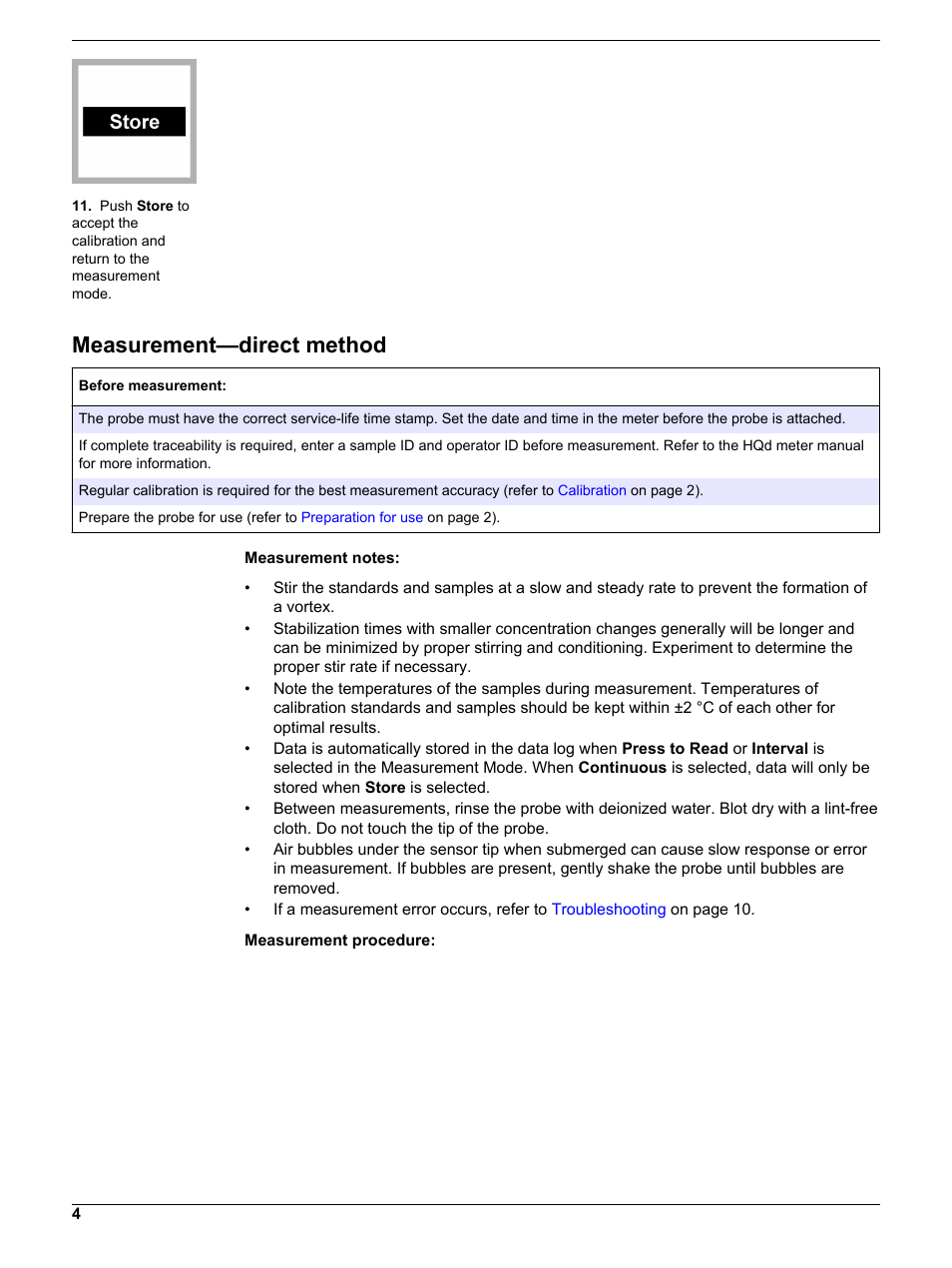 Measurement—direct method | Hach-Lange ISENO318103 User Manual User Manual | Page 4 / 14