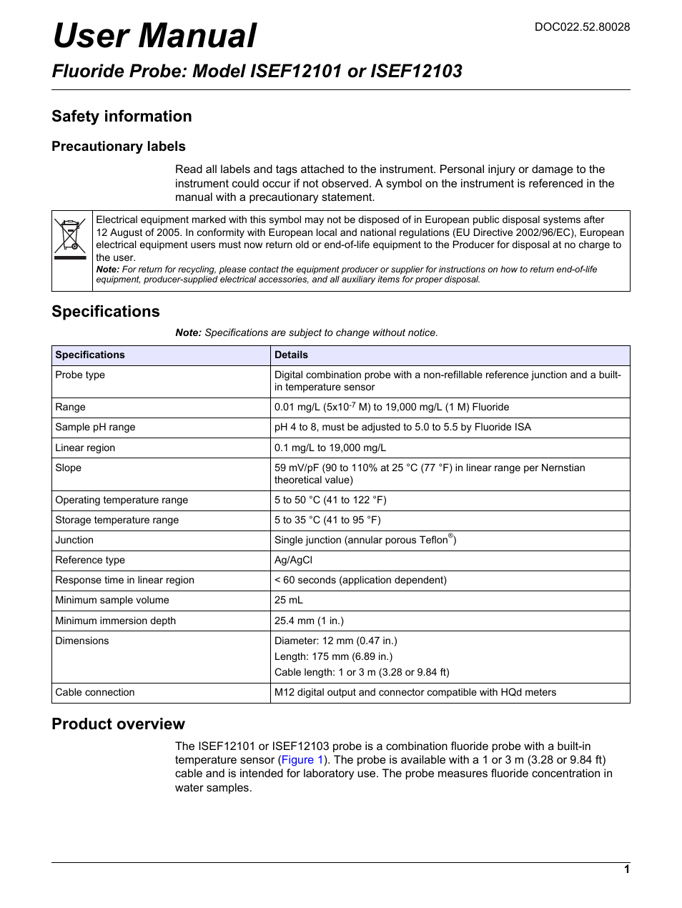 Hach-Lange ISEF12103 User Manual User Manual | 14 pages