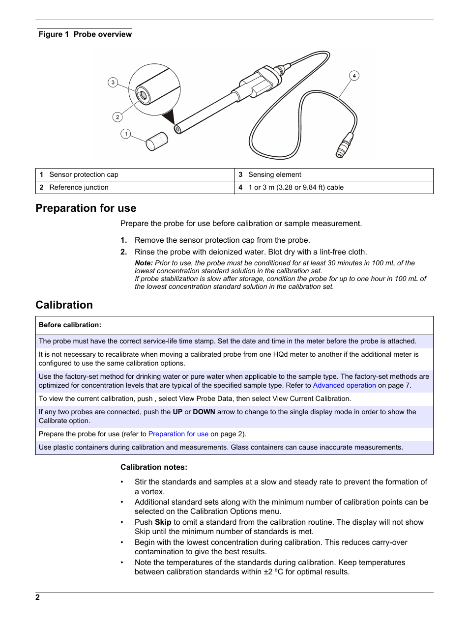 Preparation for use, Calibration | Hach-Lange ISEF12103 User Manual User Manual | Page 2 / 14