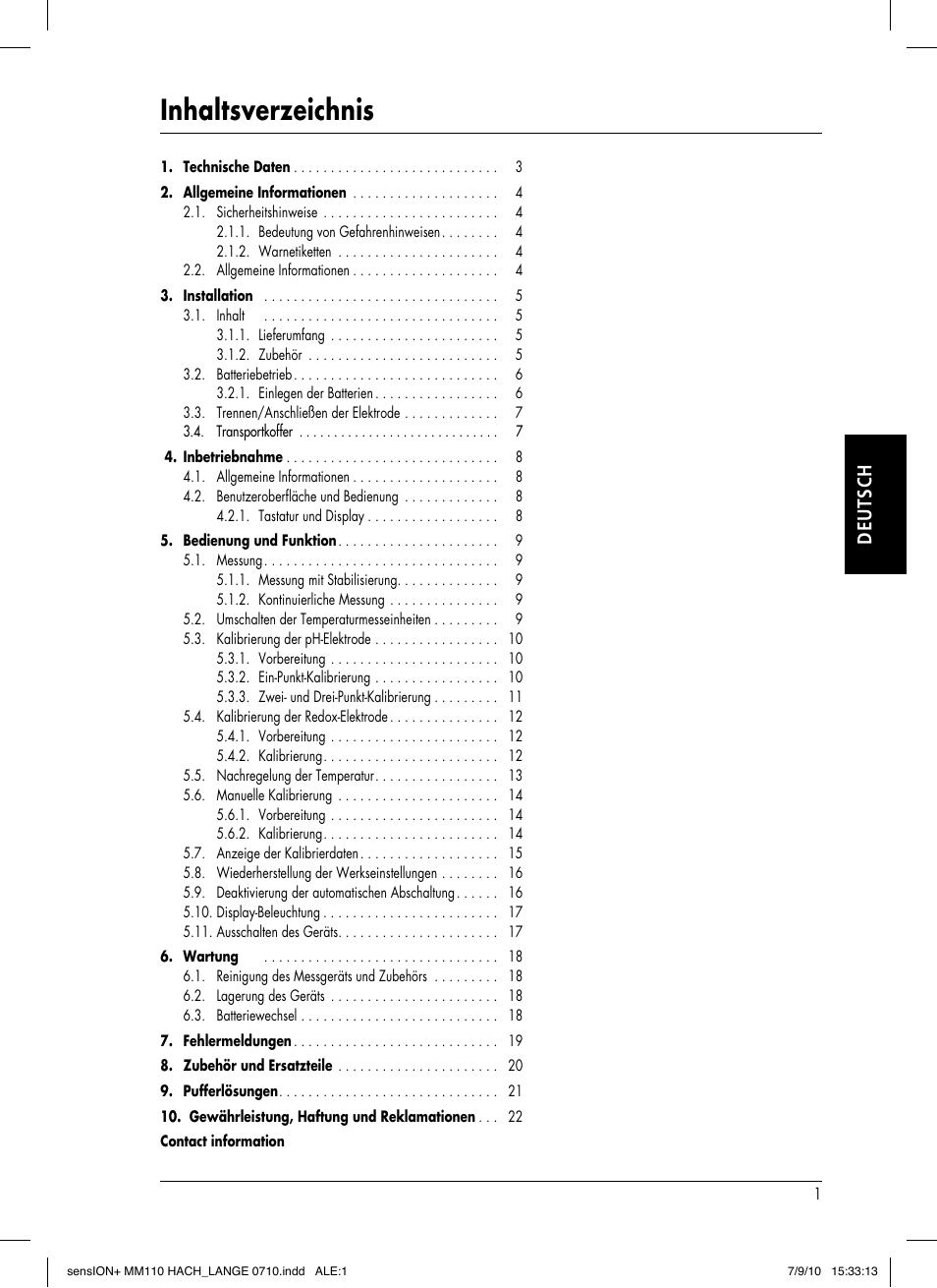 Hach-Lange SENSION+ MM110 User Manual | Page 27 / 74