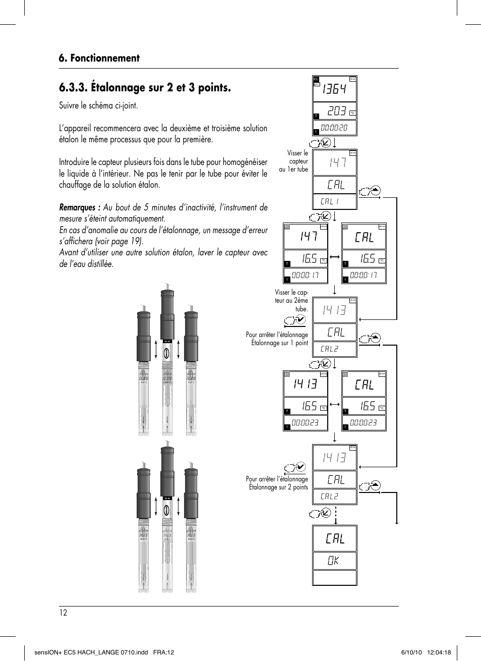 Étalonnage sur 2 et 3 points, Fonctionnement | Hach-Lange SENSION+ EC5 User Manual | Page 60 / 74