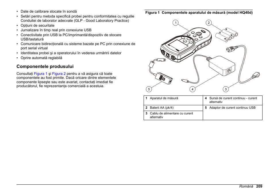 Componentele produsului | Hach-Lange HQ30D Basic User Manual User Manual | Page 209 / 354