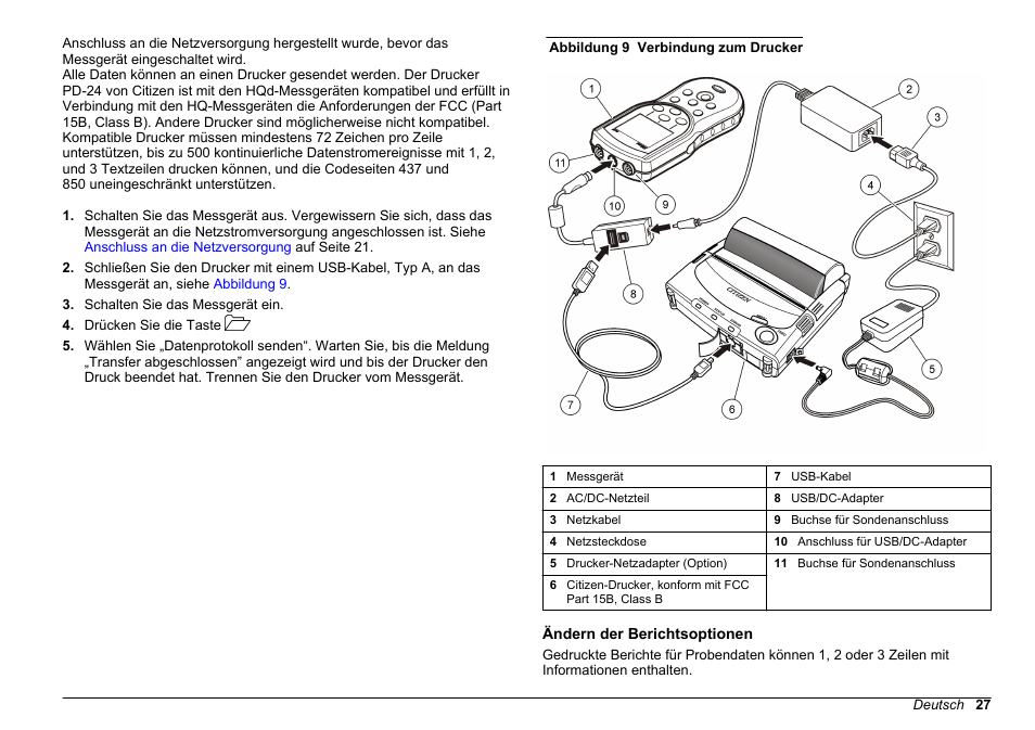 Ändern der berichtsoptionen | Hach-Lange HQ30D Basic User Manual User Manual | Page 27 / 354