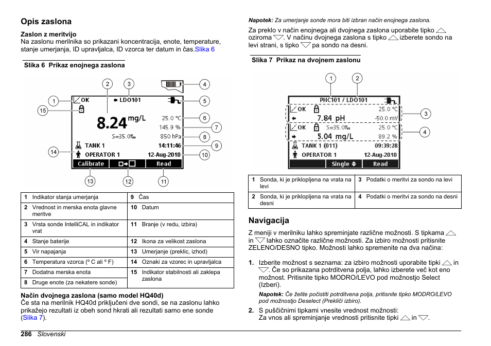 Opis zaslona, Navigacija | Hach-Lange HQ30D Basic User Manual User Manual | Page 286 / 354