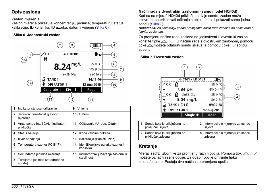 Opis zaslona, Kretanje | Hach-Lange HQ30D Basic User Manual User Manual | Page 300 / 354