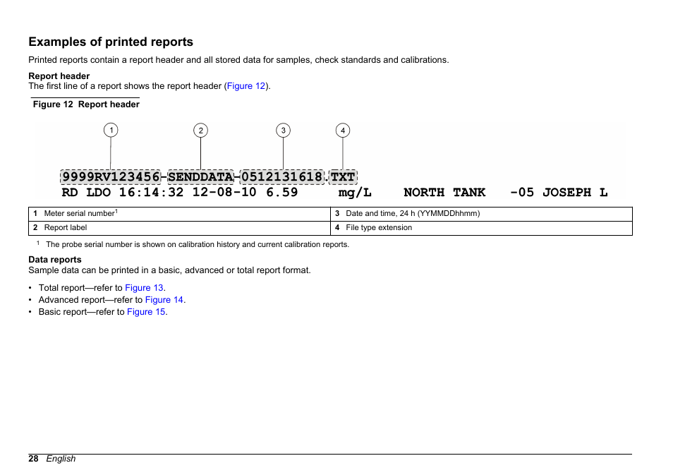 Examples of printed reports | Hach-Lange HQD Portable Meter User Manual User Manual | Page 30 / 38