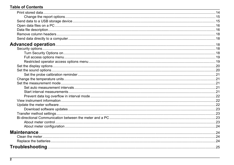 Advanced operation, Maintenance, Troubleshooting | Hach-Lange HQD Portable Meter User Manual User Manual | Page 4 / 38