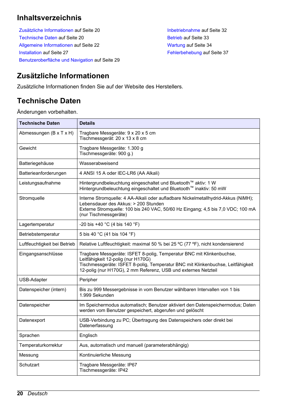 Hach-Lange H-Series Meters Basic User Manual User Manual | Page 20 / 136