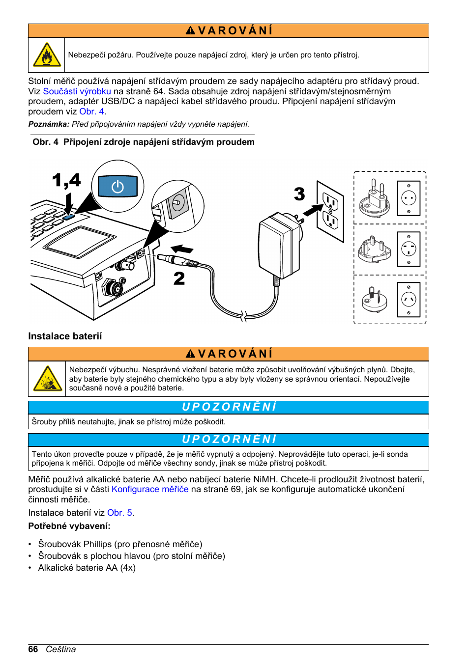 Instalace baterií | Hach-Lange H-Series Meters Basic User Manual User Manual | Page 66 / 136