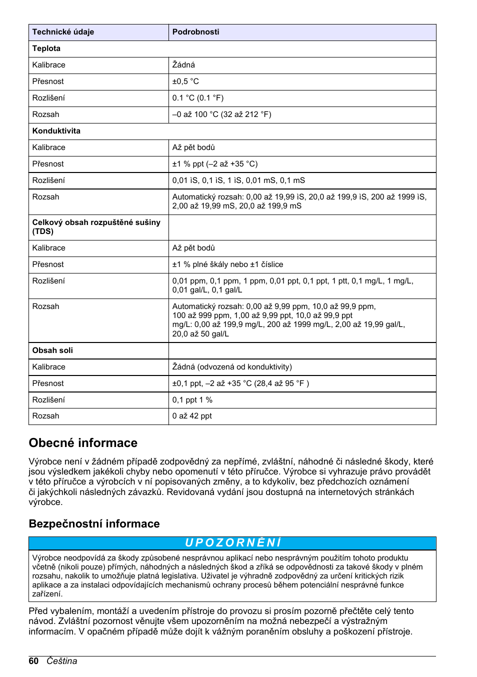 Obecné informace, Bezpečnostní informace, Na straně | Hach-Lange H170 User Manual User Manual | Page 60 / 134