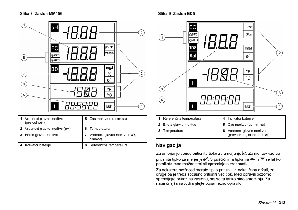 Navigacija | Hach-Lange SENSION+, Portable Meter, LPG2500 User Manual | Page 313 / 388
