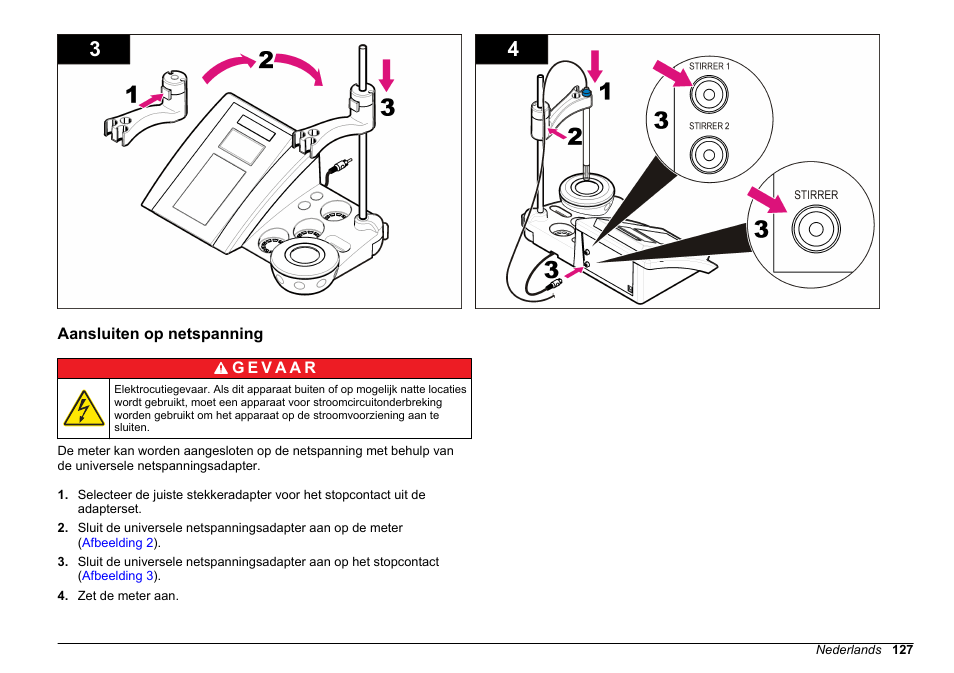 Aansluiten op netspanning | Hach-Lange SENSION+ EC71 User Manual | Page 127 / 362