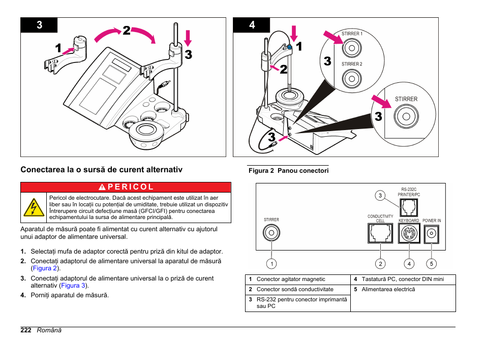 Conectarea la o sursă de curent alternativ | Hach-Lange SENSION+ EC71 User Manual | Page 222 / 362