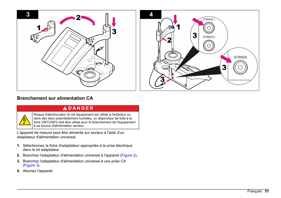 Branchement sur alimentation ca | Hach-Lange SENSION+ EC71 User Manual | Page 51 / 362