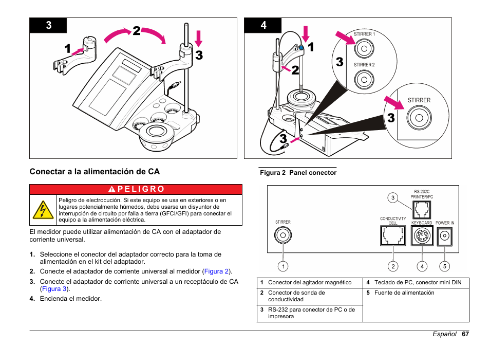 Conectar a la alimentación de ca | Hach-Lange SENSION+ EC71 User Manual | Page 67 / 362