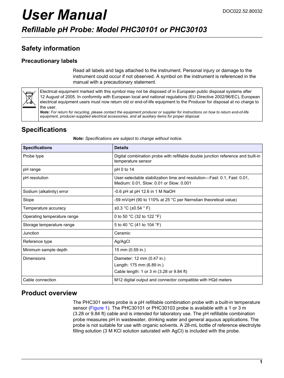 Hach-Lange PHC30103 User Manual User Manual | 14 pages