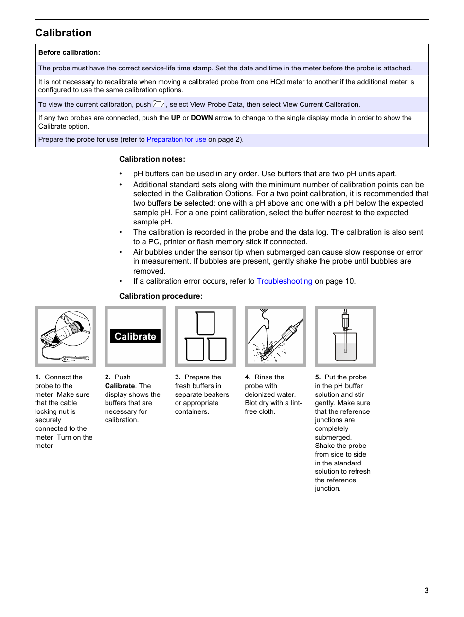 Calibration | Hach-Lange PHC30103 User Manual User Manual | Page 3 / 14