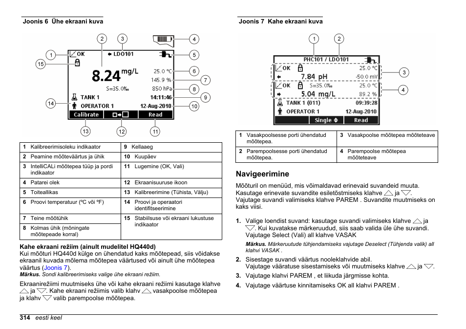 Navigeerimine | Hach-Lange HQ411D Basic User Manual User Manual | Page 314 / 324