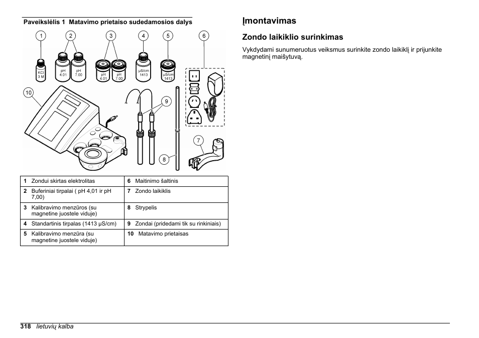 Įmontavimas, Zondo laikiklio surinkimas, Puslapyje | Hach-Lange SENSION+ MM374 User Manual | Page 318 / 490