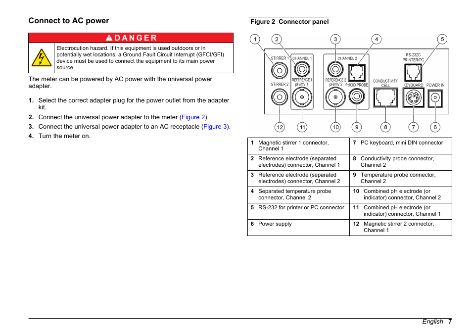 Connect to ac power | Hach-Lange SENSION+ MM374 User Manual | Page 7 / 490