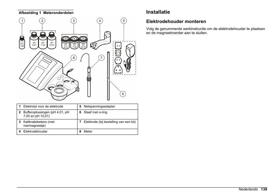 Installatie, Elektrodehouder monteren | Hach-Lange SENSION+ pH31 User Manual | Page 139 / 394
