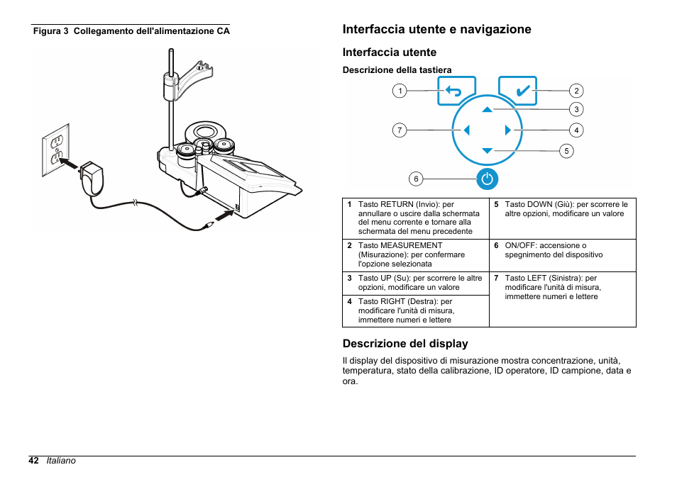 Interfaccia utente e navigazione, Interfaccia utente, Descrizione del display | Figura 3 | Hach-Lange SENSION+ pH31 User Manual | Page 42 / 394