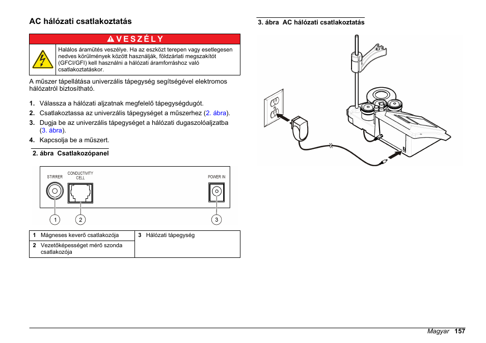 Ac hálózati csatlakoztatás | Hach-Lange SENSION+ EC7 User Manual | Page 157 / 268