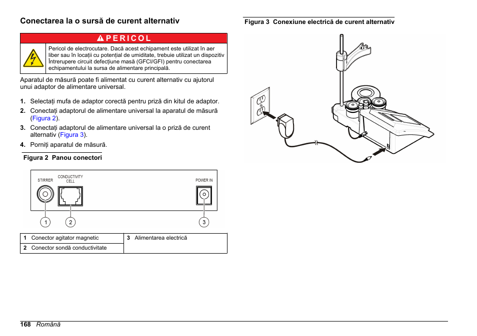 Conectarea la o sursă de curent alternativ | Hach-Lange SENSION+ EC7 User Manual | Page 168 / 268