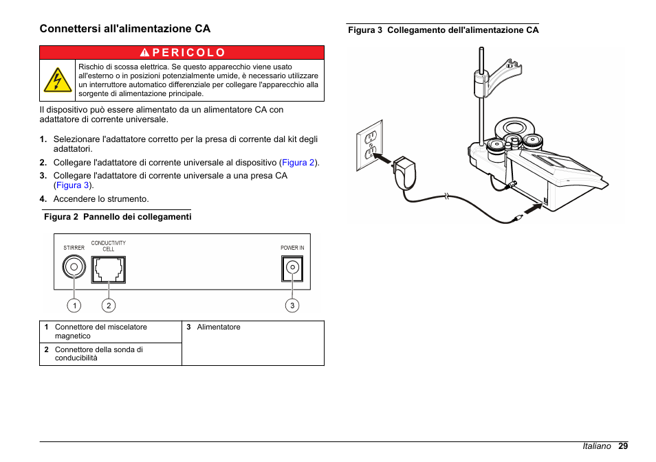 Connettersi all'alimentazione ca | Hach-Lange SENSION+ EC7 User Manual | Page 29 / 268