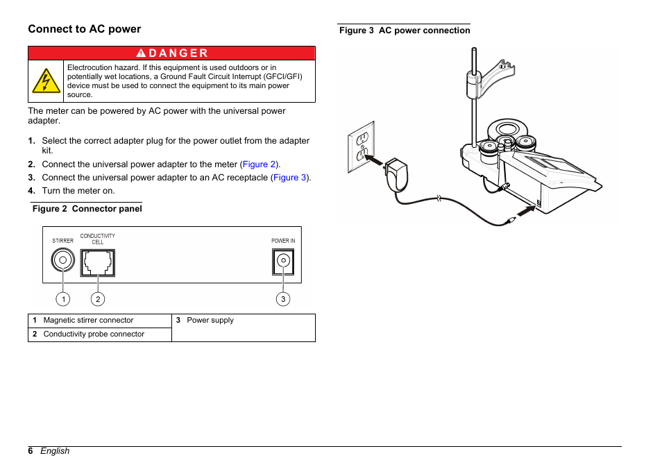 Connect to ac power | Hach-Lange SENSION+ EC7 User Manual | Page 6 / 268