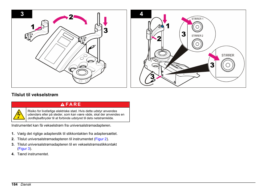 Tilslut til vekselstrøm | Hach-Lange SENSION+ MM378 User Manual | Page 184 / 520