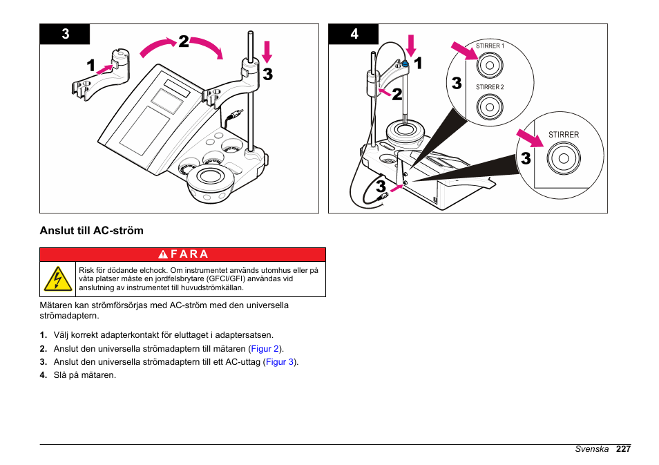 Anslut till ac-ström | Hach-Lange SENSION+ MM378 User Manual | Page 227 / 520
