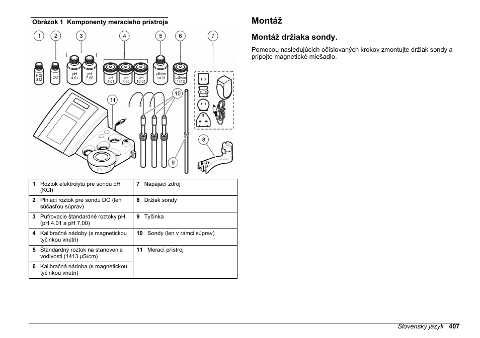 Montáž, Montáž držiaka sondy | Hach-Lange SENSION+ MM378 User Manual | Page 407 / 520