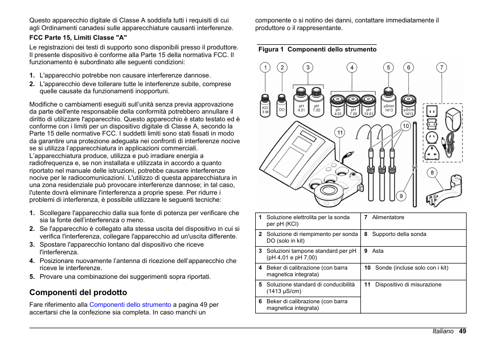 Componenti del prodotto | Hach-Lange SENSION+ MM378 User Manual | Page 49 / 520