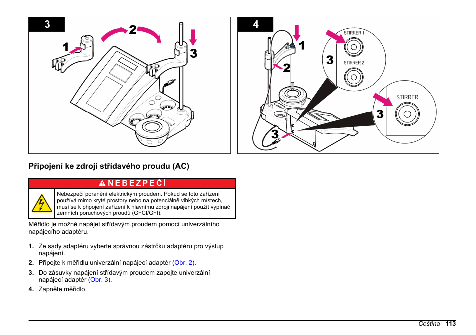 Připojení ke zdroji střídavého proudu (ac) | Hach-Lange SENSION+ MM340 User Manual | Page 113 / 418