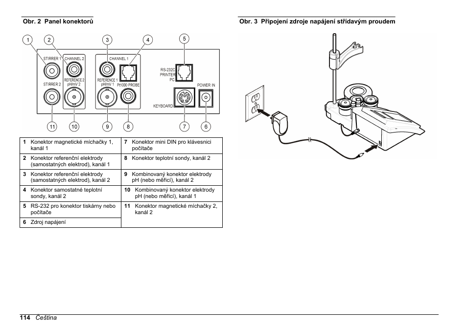 Obr. 2, Napájecí adaptér, Obr. 3 | Hach-Lange SENSION+ MM340 User Manual | Page 114 / 418