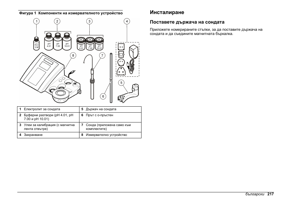 Инсталиране, Поставете държача на сондата | Hach-Lange SENSION+ MM340 User Manual | Page 217 / 418