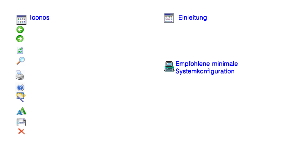 Einleitung, Empfohlene minimale, Iconos | Hach-Lange HACH DATA TRANS Data collection software for spectrophotometers User Manual | Page 10 / 19
