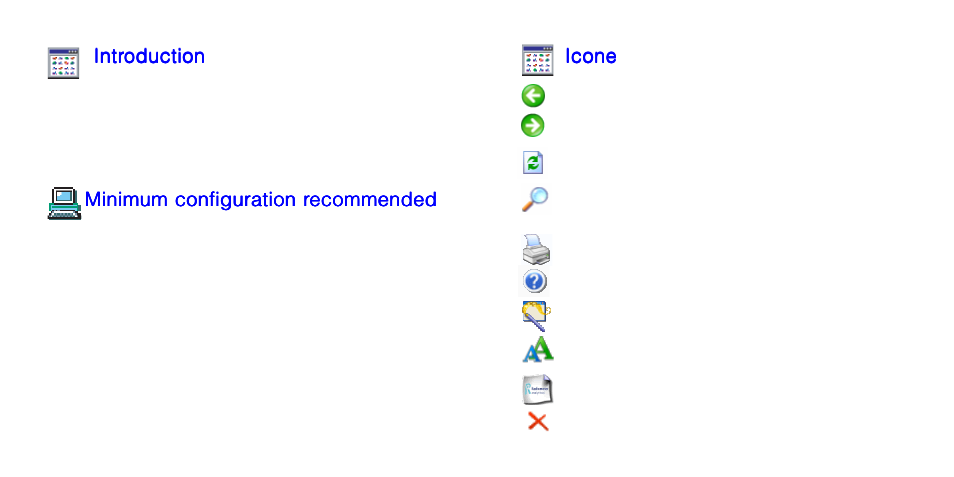 Intr, Minimum configuration r, Icone | Hach-Lange HACH DATA TRANS Data collection software for spectrophotometers User Manual | Page 3 / 19
