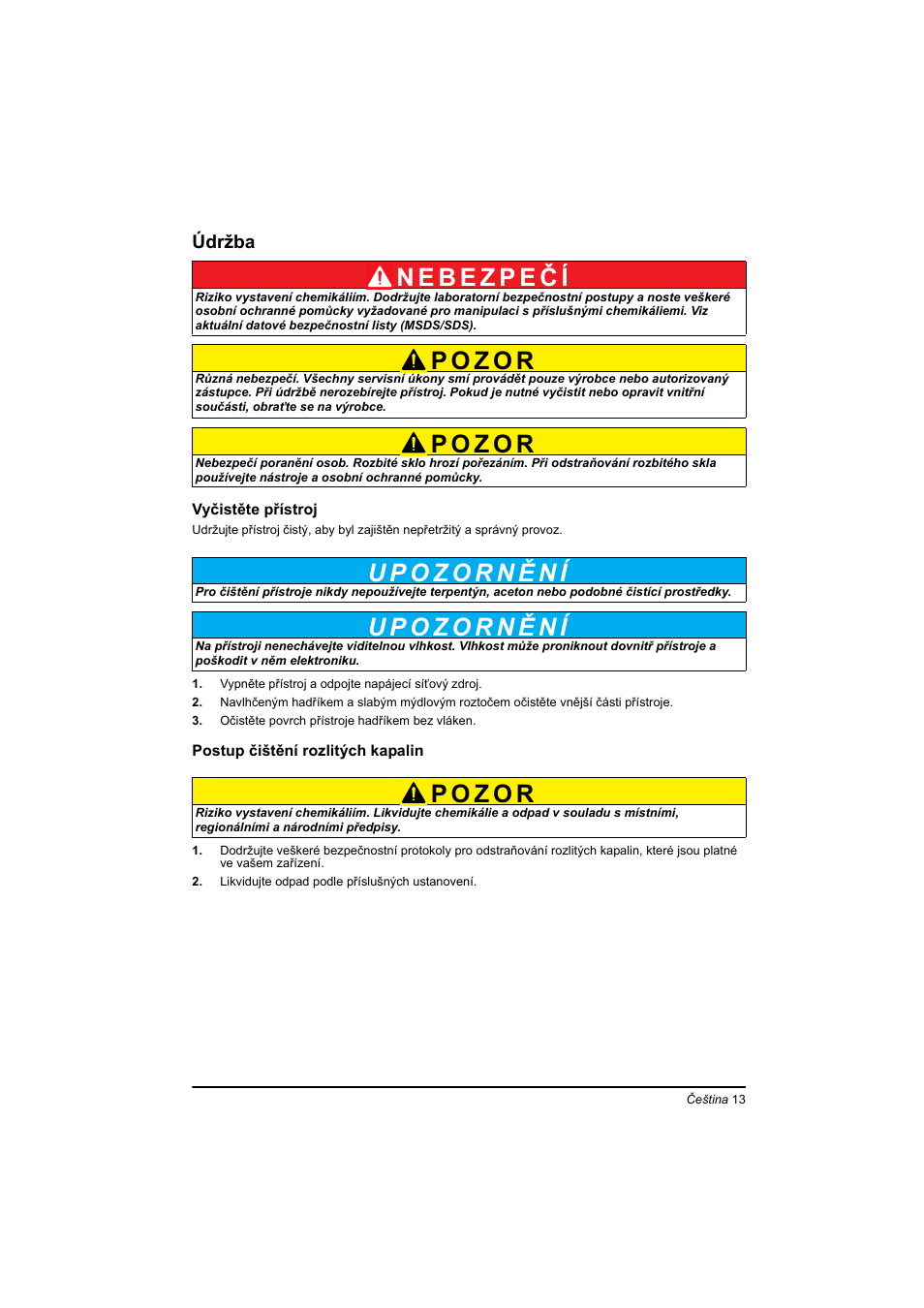 Údržba | Hach-Lange TOC-X5 shaker User Manual | Page 13 / 117