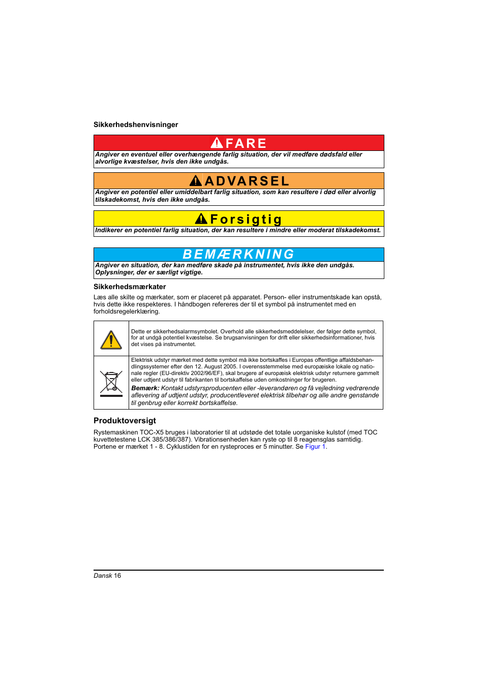 Fa r e | Hach-Lange TOC-X5 shaker User Manual | Page 16 / 117