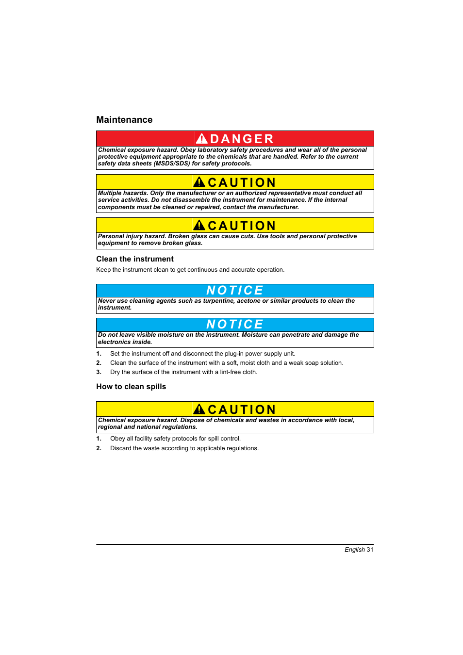 Maintenance | Hach-Lange TOC-X5 shaker User Manual | Page 31 / 117