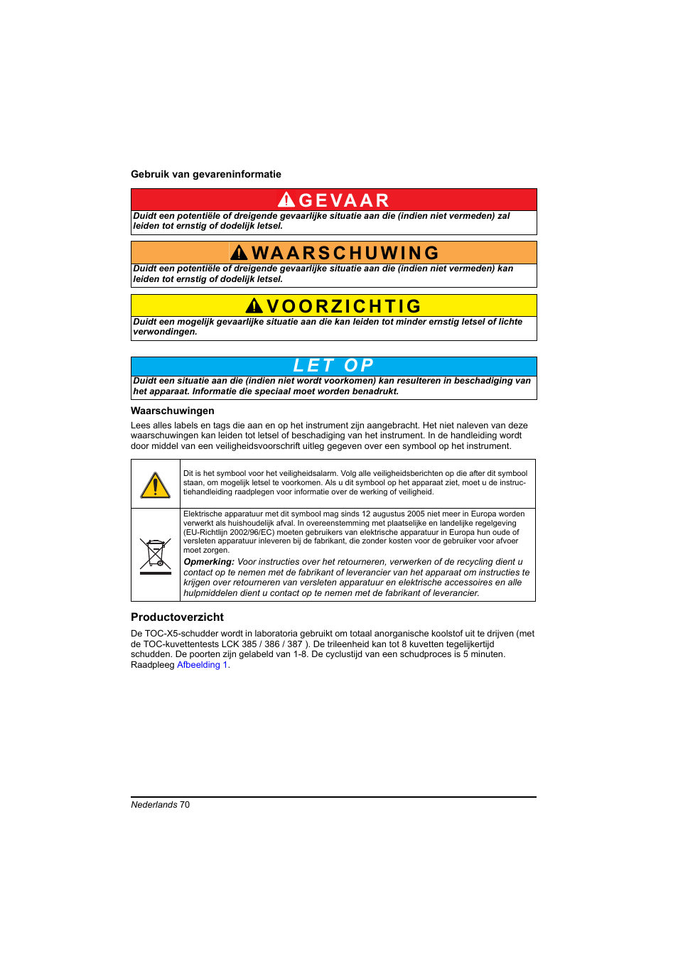 G e va a r | Hach-Lange TOC-X5 shaker User Manual | Page 70 / 117