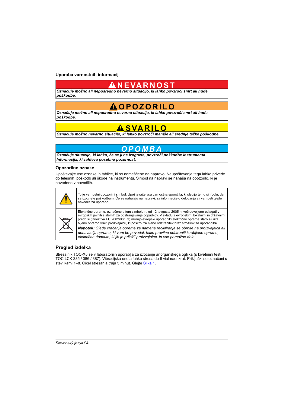Hach-Lange TOC-X5 shaker User Manual | Page 94 / 117